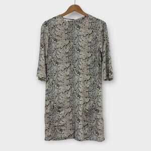 Equipment Femme Women’s Size XS Natural Snake Print 100% Silk Aubrey Shift Dress